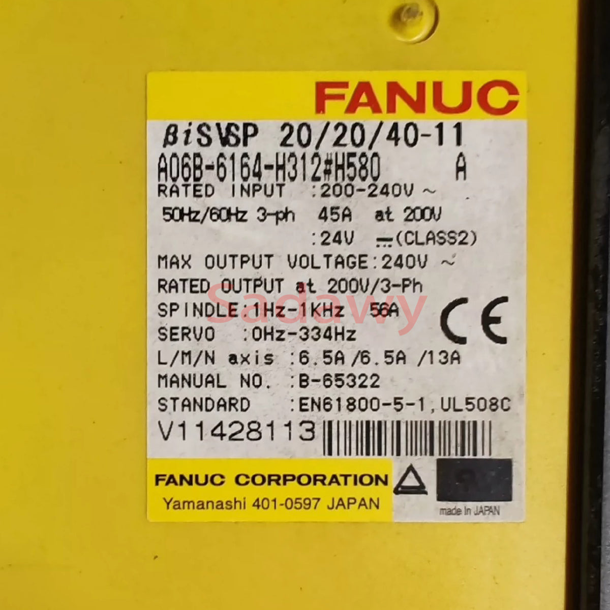 Fanuc A06B-6164-H312 Servo Driver Amplifier Module BiSVSP