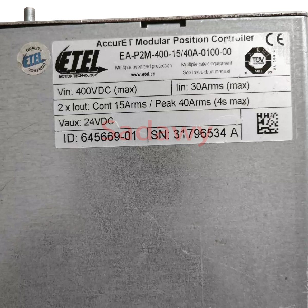 ETEL EA-P2M-400-15/40A-0100-01 AccurET Modular Position Controller
