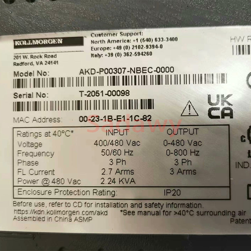 Kollmorgen AKD-P00307-NBEC-0000 Servo Driver