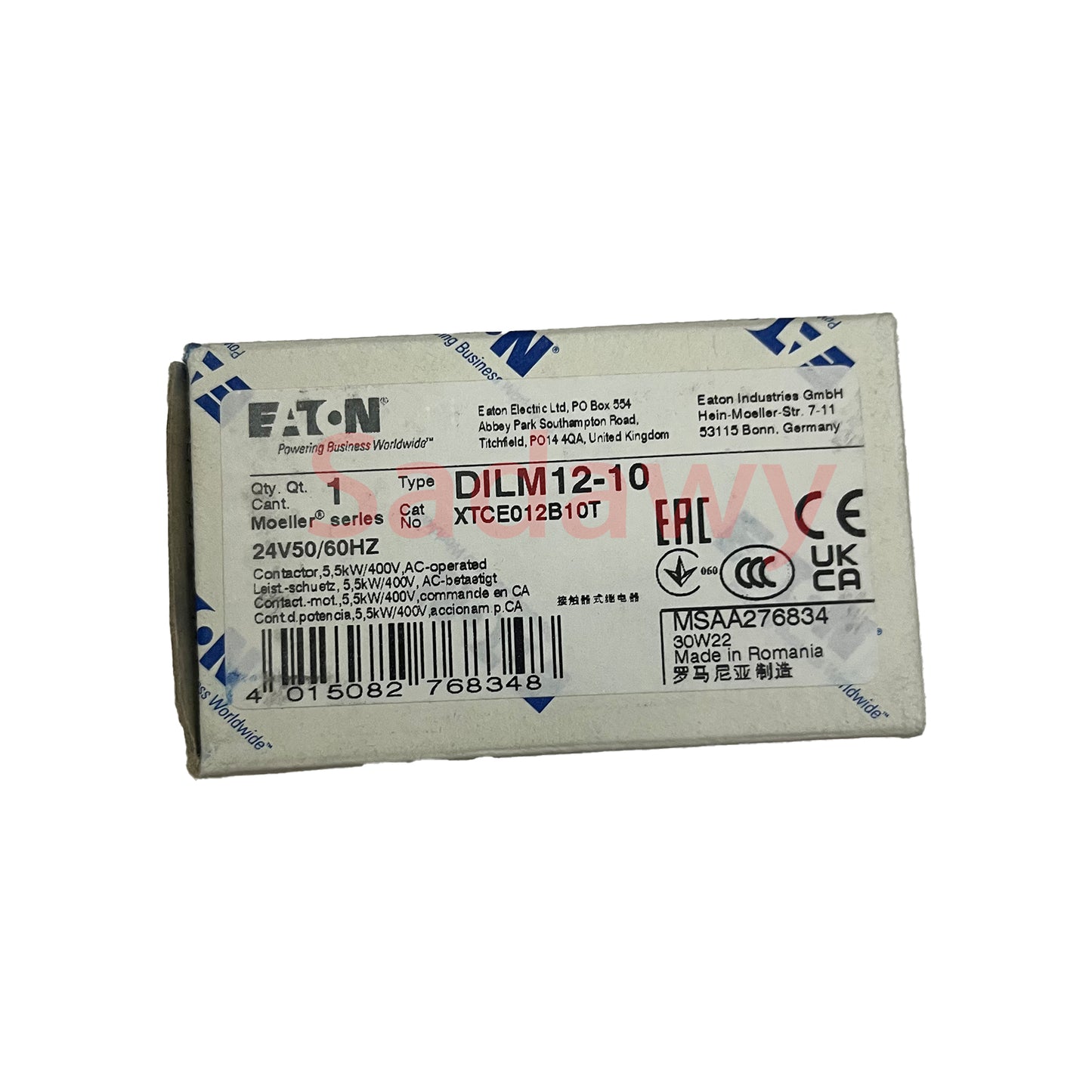 EATON DILM12-10 24VDC xStart Series Contactor