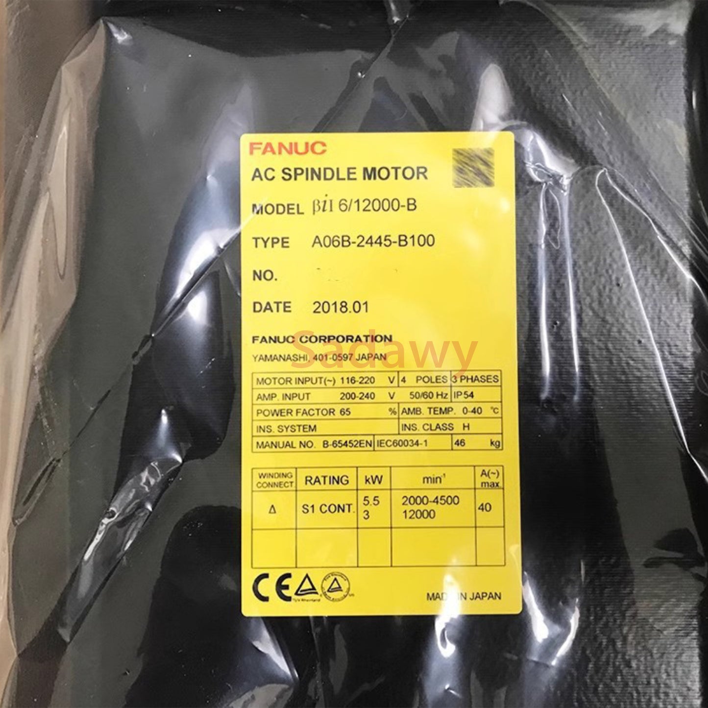 Fanuc A06B-2445-B100 Servo Motor