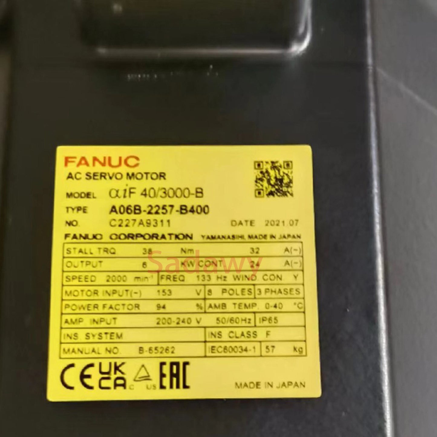 Fanuc A06B-2257-B400 AC servo motor