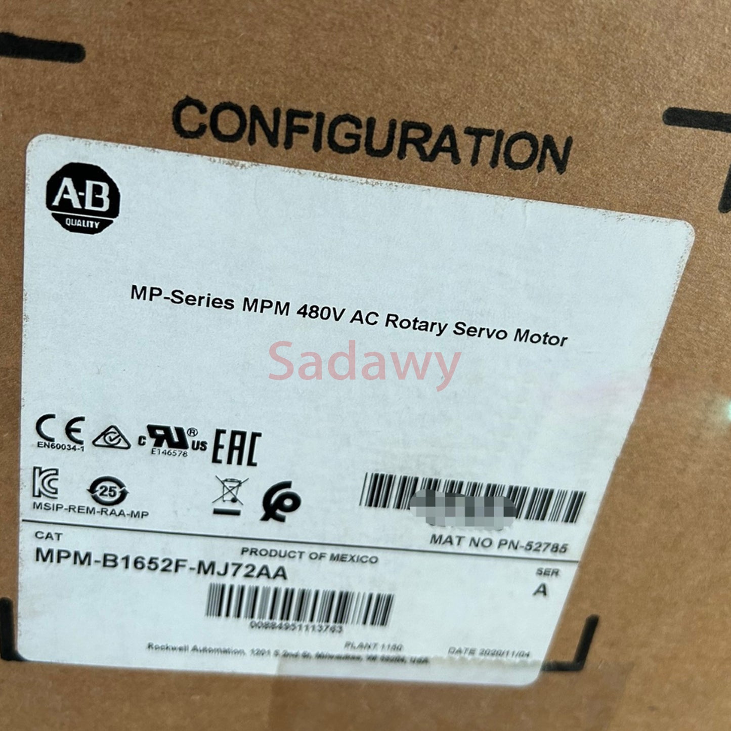 Allen Bradley MPM-B1652F-MJ72AA Servo Motor