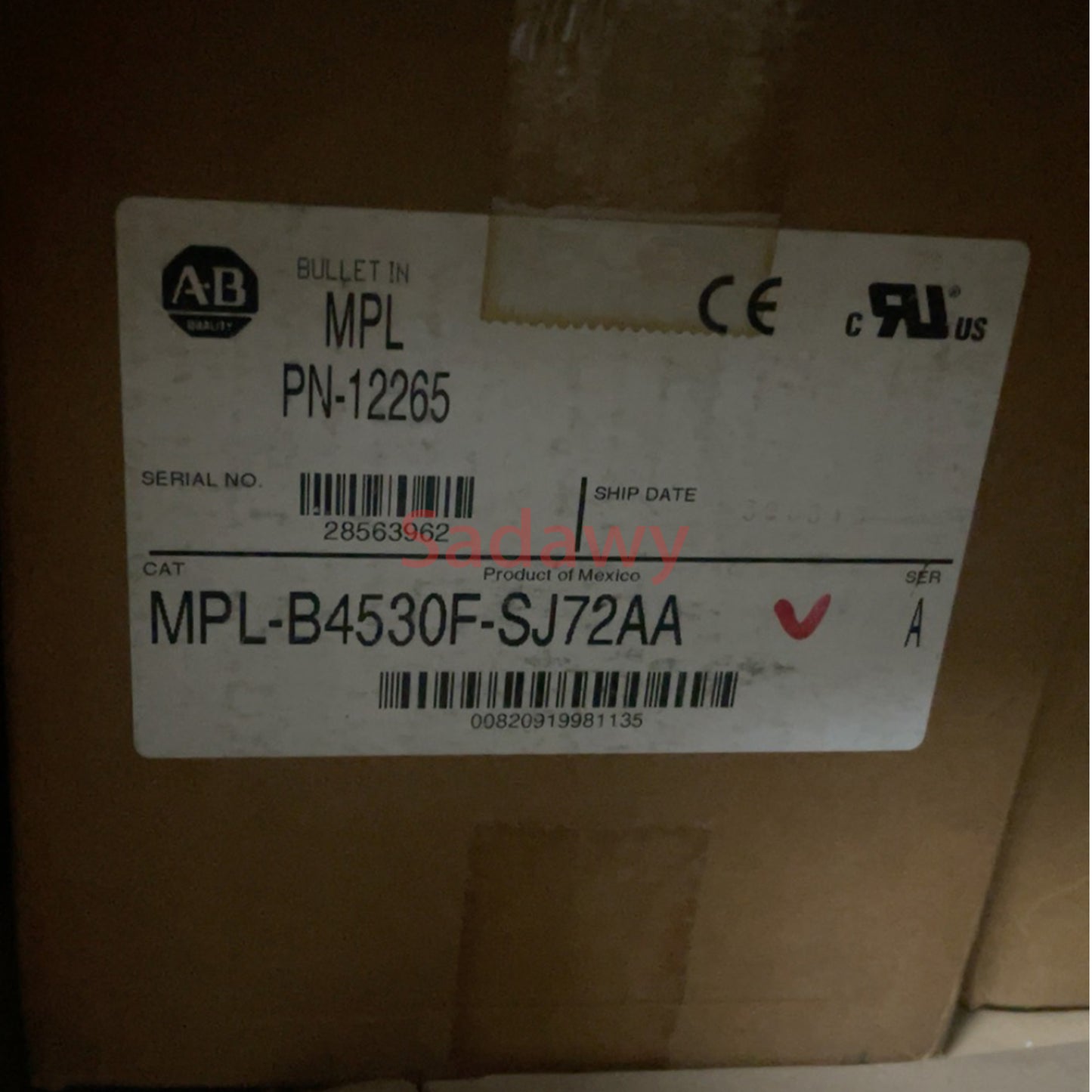 Серводвигатель Allen Bradley MPL-B4530F-SJ72AA