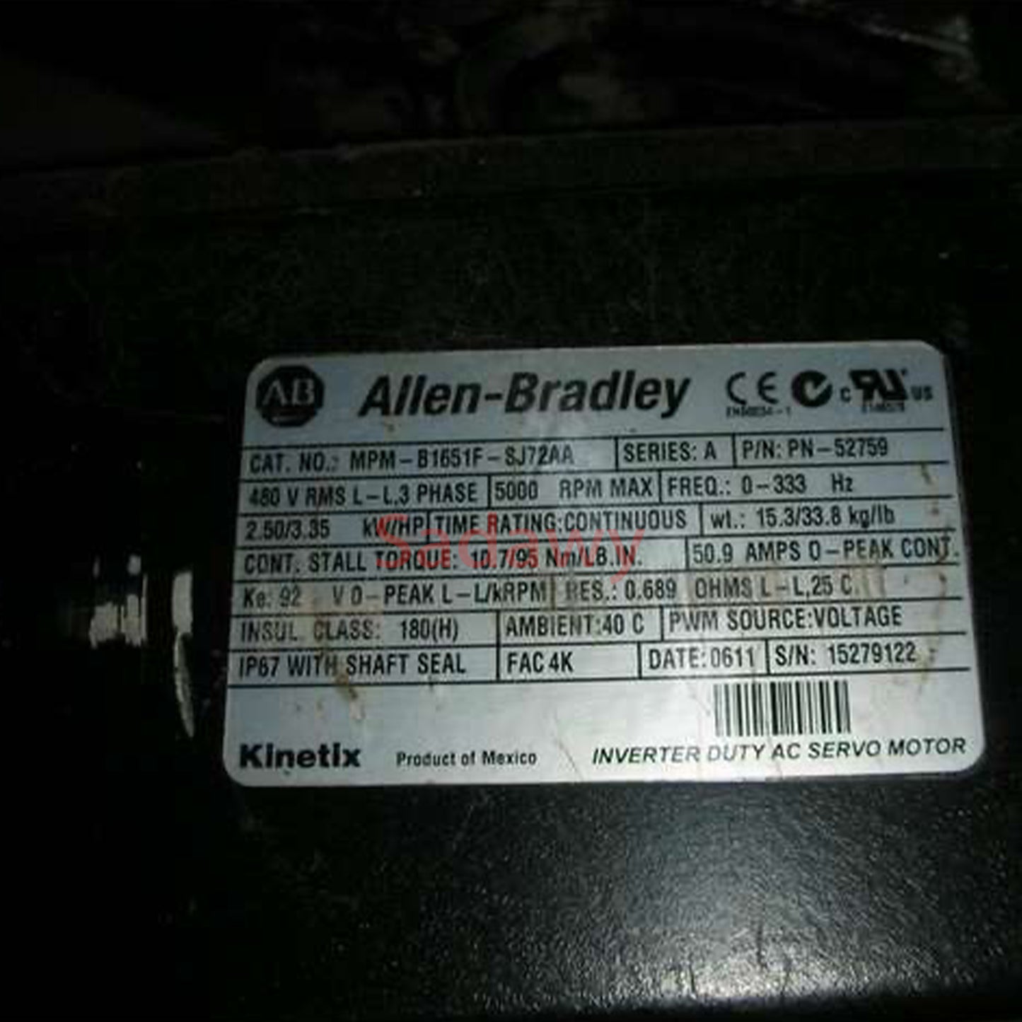 Серводвигатель Allen Bradley MPM-B1651F-SJ72AA