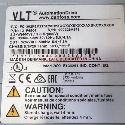 Danfoss 131F6504 VLT Automation drive FC-302