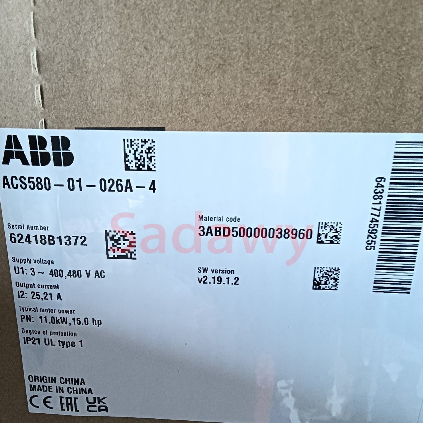 ABB ACS580-01-026A-4 Frequency inverter