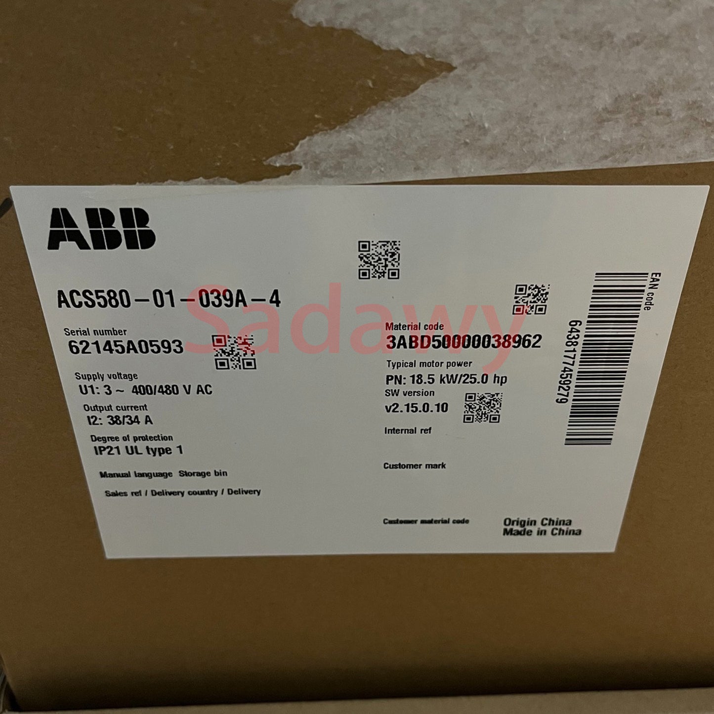 ABB ACS580-01-039A-4 Frequency inverter