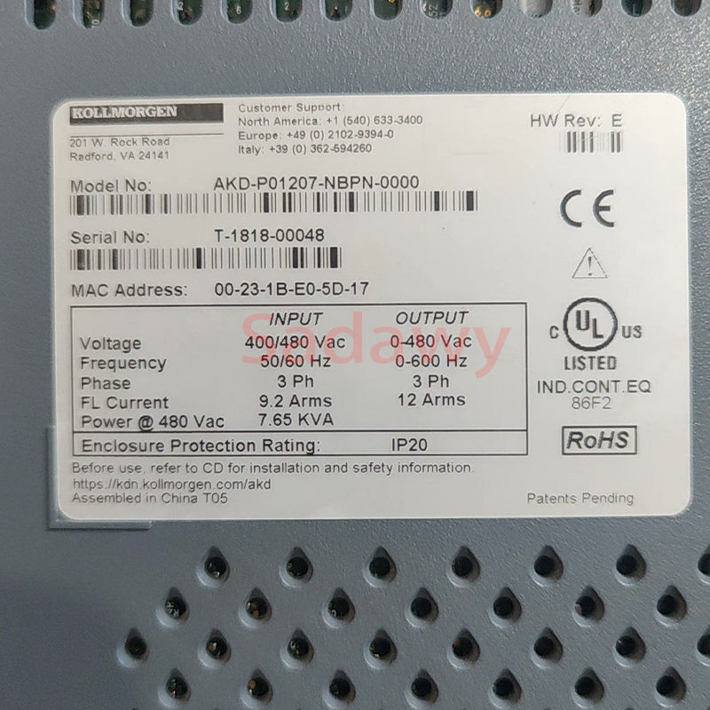 Kollmorgen AKD-P01207-NBPN-0000 Servo Driver