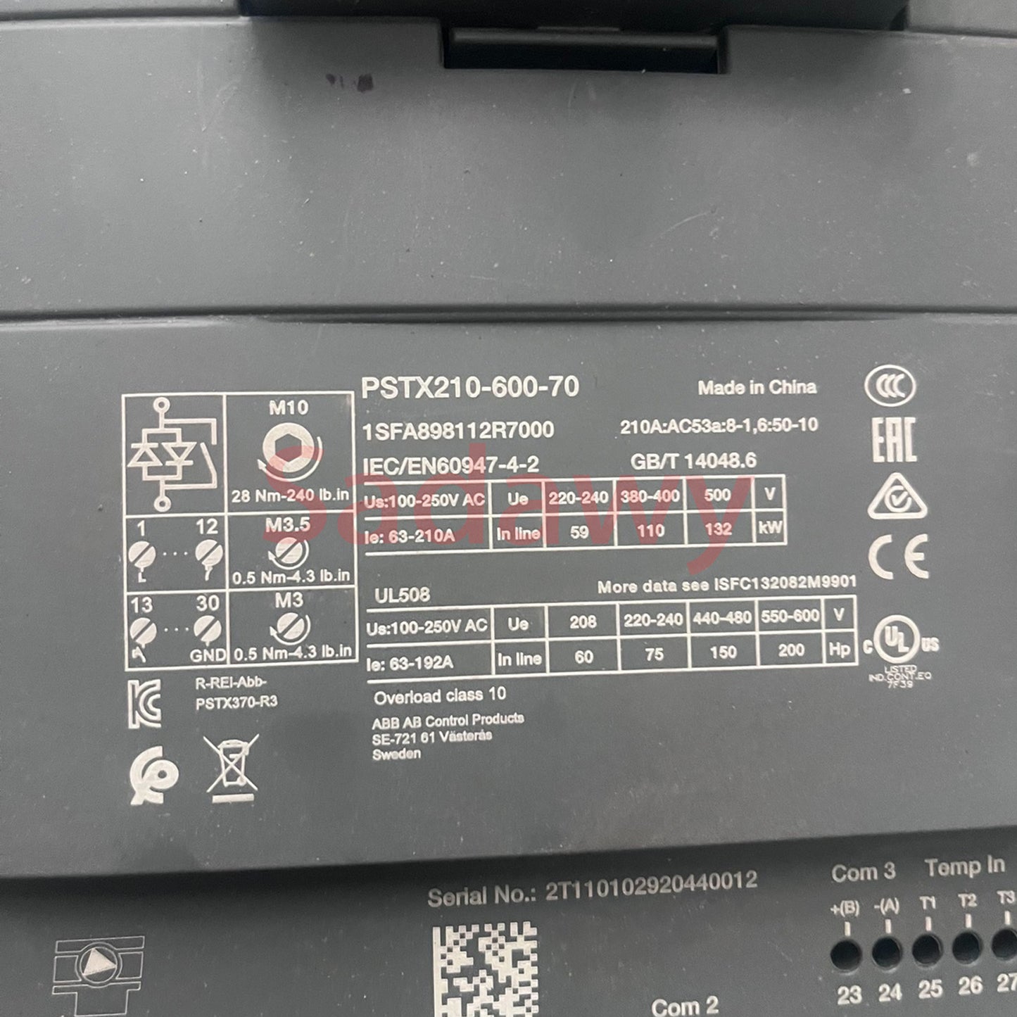 ABB PSTX210-600-70 Softstarter