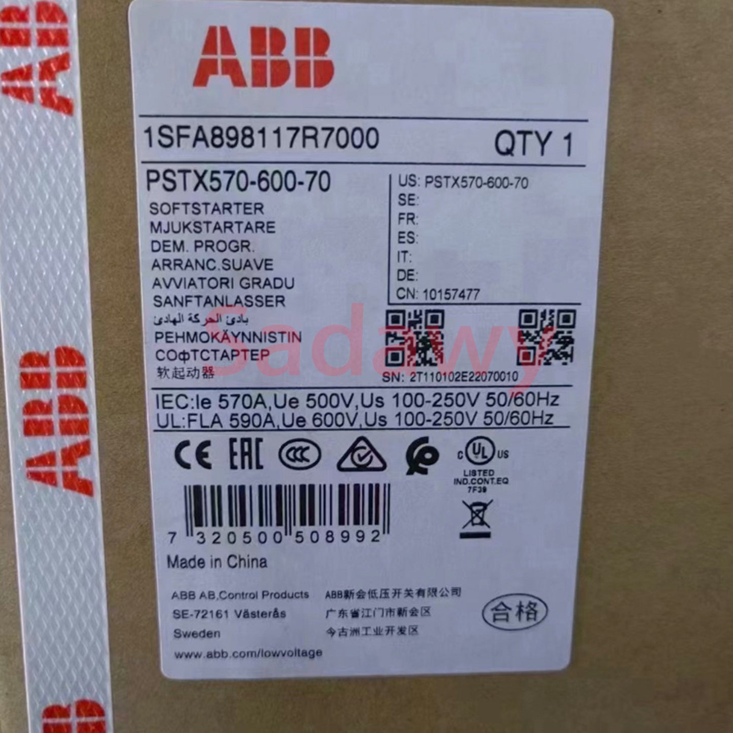 ABB PSTX570-600-70 Softstarter